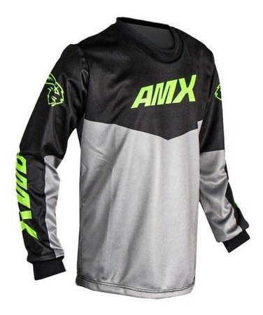 Imagem de Conjunto Motocross Amx Infantil Cross Cinza Neon