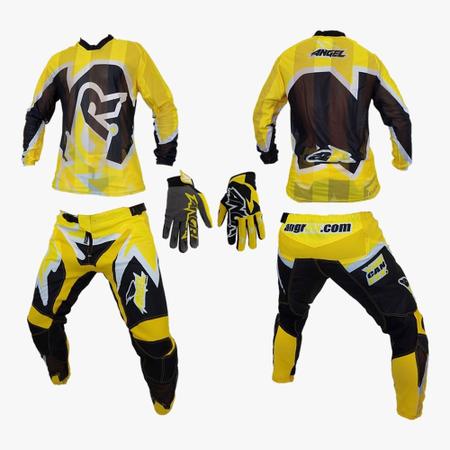 Imagem de Conjunto motocross angr flow 2022 gold yellow