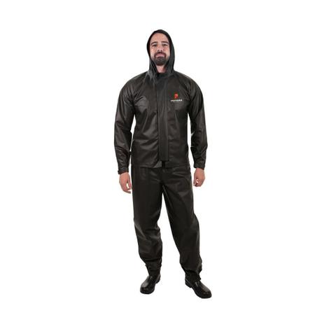 Imagem de Conjunto Motoqueiro Combate com Capuz PVC Preto - Pioneira, Tamanho: GG