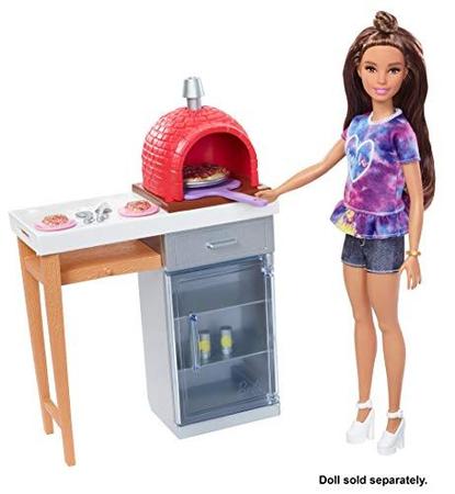 Imagem de Conjunto Móveis Barbie ao Ar Livre com Forno de Pizza de Tijolo + Comida e Utensílios