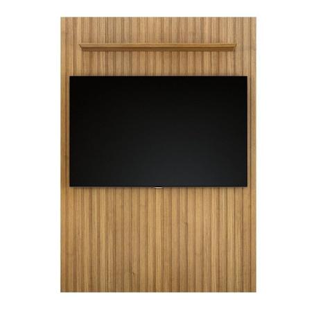 Imagem de Conjunto Painel Suspenso 138 Cm Vitória 100% Mdf e Rack para Sala de Estar 2 Gavetas Bali Off White/Cinamomo