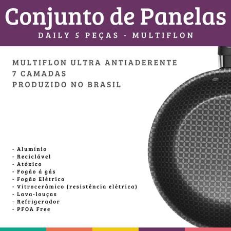 Imagem de Conjunto Panelas Daily Laranja 5 Pçs Antiaderente Multiflon