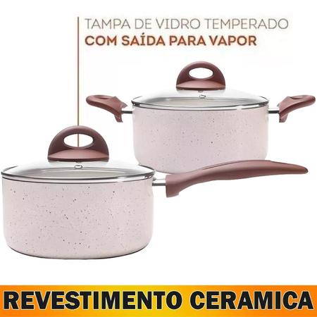 Imagem de Conjunto Panelas Panela pressão Ceramica Vanilla Brinox 10pç