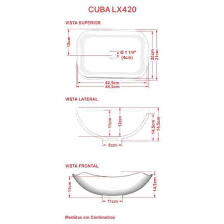 Imagem de Conjunto para Banheiro Bancada com Cuba L42 Abaulada, Prateleira e Espelheira City 806 Preto Ônix