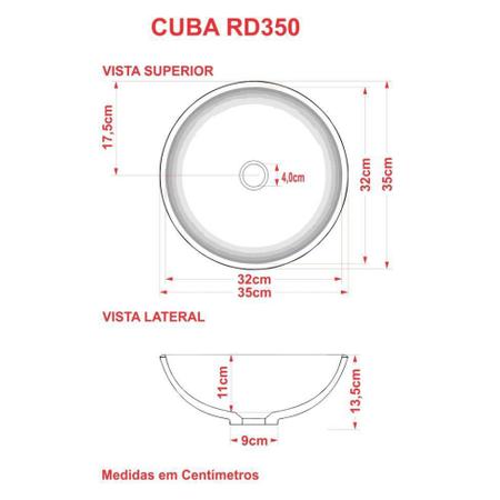 Imagem de Conjunto para Banheiro Bancada com Cuba R35 Redonda e Prateleira City 805 Branco Chess