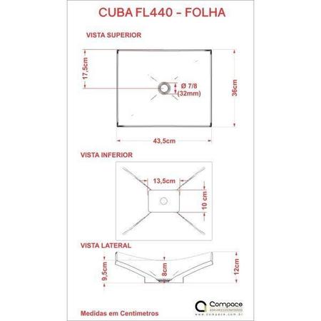 Imagem de Conjunto para Banheiro Gabinete com Cuba F44 e Prateleira 605W Metrópole Compace