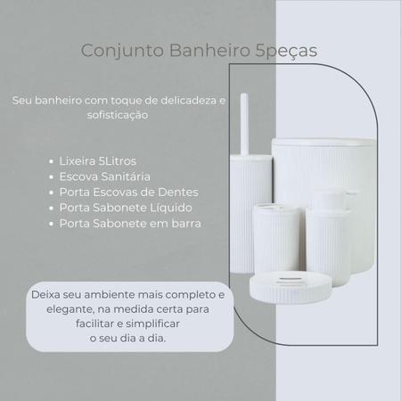 Conjunto Para Banheiro Lavabo Luxo 5Pçs Mood Branco Nobre Imagem de Conjunto Para Banheiro Lavabo Luxo 5Pçs Mood Branco Nobre