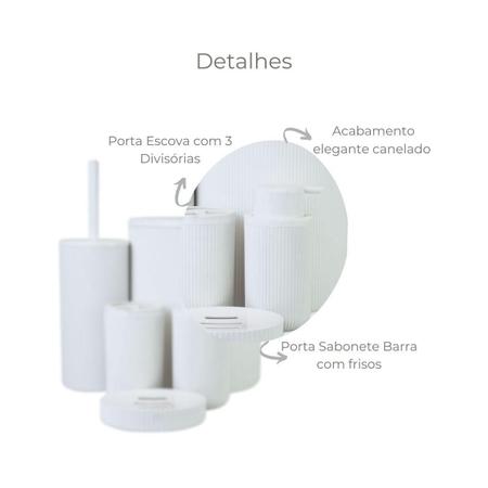 Conjunto Para Banheiro Lavabo Luxo 5Pçs Mood Branco Nobre Imagem de Conjunto Para Banheiro Lavabo Luxo 5Pçs Mood Branco Nobre