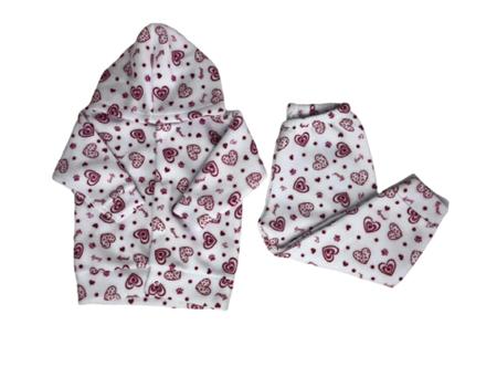 Conjunto para bebê em soft com estampa e capuz - Flaphy - Ref (202) Imagem de Conjunto para bebê em soft com estampa e capuz - Flaphy - Ref (202)