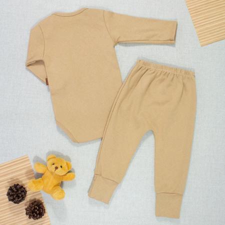 Imagem de Conjunto para Bebê Longo em Suedine Basic Bege Avelã