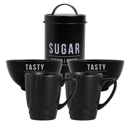 Imagem de Conjunto Para Café Da Tarde Com Canecas 280ml Bowls E Pote Para Açúcar