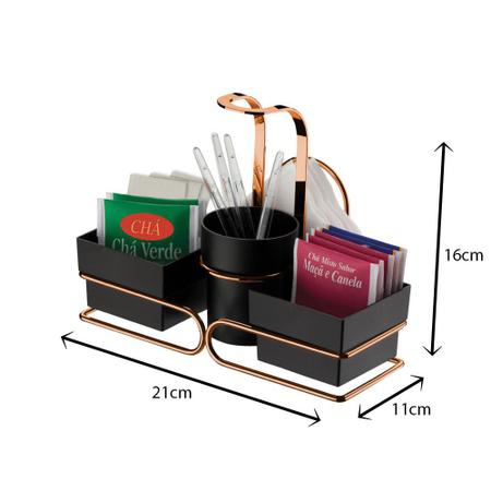 Imagem de Conjunto para chá/café aço carbono plastico cor cobre rosé