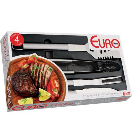 Imagem de Conjunto Para Churrasco 4 Peças Em Inox Euro Home