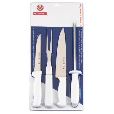 Imagem de Conjunto Para Churrasco Mundial Masterline Branco C/ 4PC - 7800-4