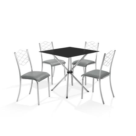 Imagem de Conjunto para Cozinha Mesa Lana 80x80cm com 4 Cadeiras Ortenia Aço Nobre Móveis