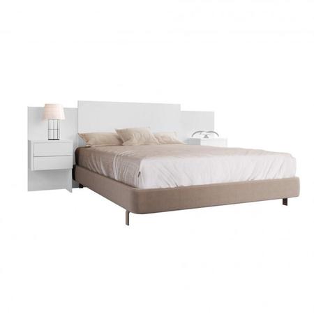 Imagem de Conjunto para Quarto com Cabeceira Extensível Casal/King e Cômoda Xangai Plus Espresso Móveis Branco