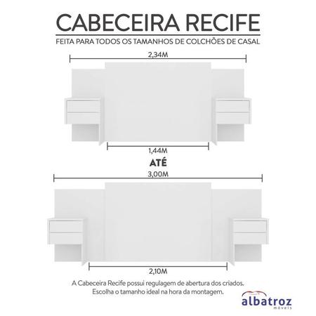 Imagem de Conjunto para Quarto com Cabeceira Extensível Casal/King e Cômoda Xangai Plus Espresso Móveis Branco