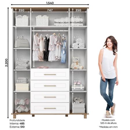 Quarto de Bebê Cômoda e Guarda Roupa Retrô 100% Mdf Zara Branco/Nature -  Yescasa - Guarda-Roupa / Roupeiro - Magazine Luiza