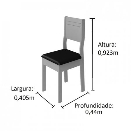 Imagem de Conjunto para Sala de Jantar Mesa 4 Cadeiras Milena Indekes Branco/Preto
