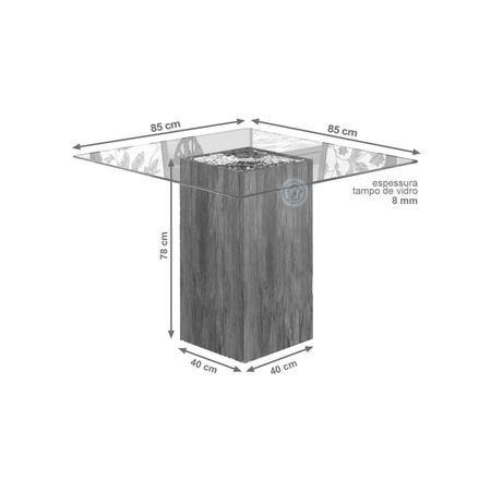 Imagem de Conjunto para Sala de Jantar Mesa e 4 Cadeiras com Bar Viero Via Avelã/Passion