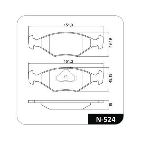 Imagem de Conjunto Pastilhas de Freio Palio 1.0/1.5/1.6/Weekend e Siena 1.5/1.6 Cobreq - N-524
