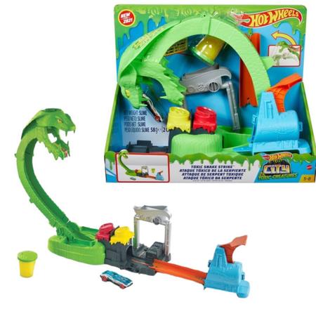 Pista Hot Wheels City Ataque Tóxico Da Cobra Serpente Slime em