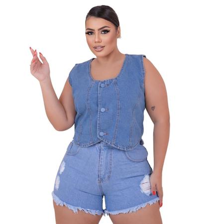 Conjunto de short e colete best sale plus size