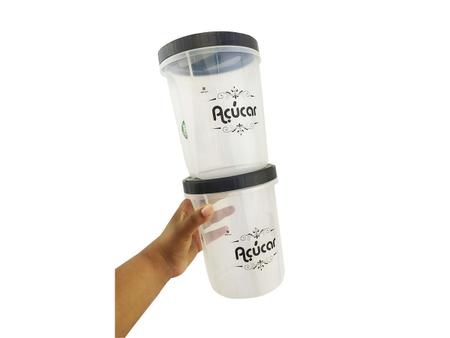 Conjunto Potes Café E Açúcar Conservador Alimento Redondo - Nitron Imagem de Conjunto Potes Café E Açúcar Conservador Alimento Redondo