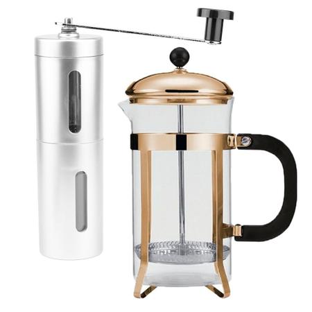 Conjunto Prensa Francesa & Moedor de Grãos Aço Inox - Clink Imagem de Conjunto Prensa Francesa & Moedor de Grãos Aço Inox