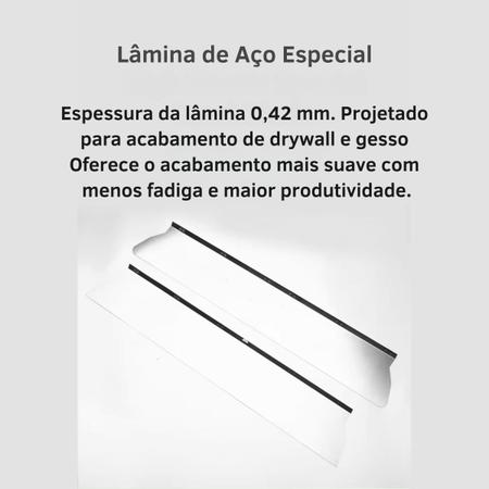 Imagem de Conjunto Profissional de Desempenadeira Em Aço Inox Sinos