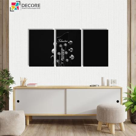 Imagem de Conjunto Quadros Decorativos 3 Peças Musical Preto 40x60