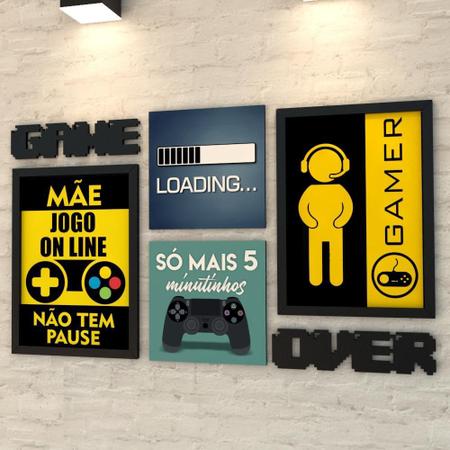 Imagem de Conjunto Quadros Gamer - Só Mais 5 Minutinhos