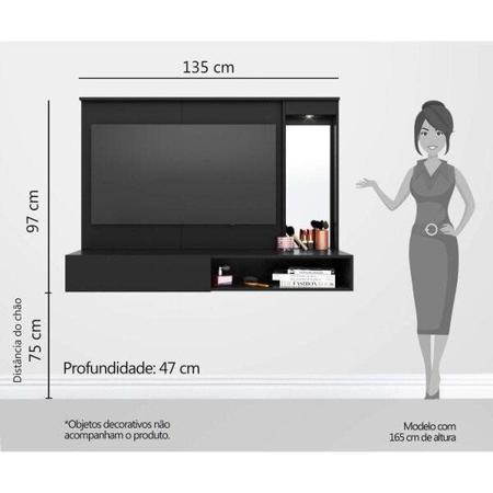 Imagem de Conjunto Quarto de Casal Guarda-Roupa de Casal 6 Portas e Painel para TVs 43" Espresso Móveis