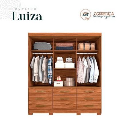 Imagem de Conjunto Quarto de Casal Guarda Roupas Flex com Espelho Luiza Cabeceira Extensível Mila Panan Móveis