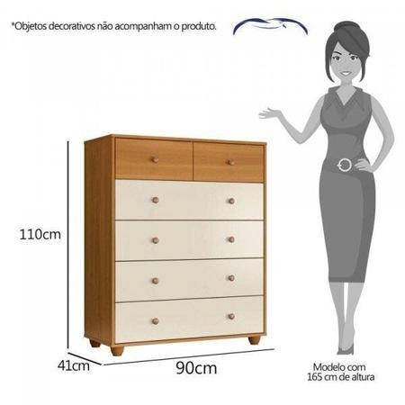 Imagem de Conjunto Quarto de Solteiro Painel Suspenso para TVs 43" e Cômoda 06 Gavetas Espresso Móveis