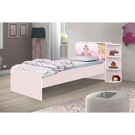 Jogo de Quarto Infantil Cama e Guarda Roupa Princesa Rosa em