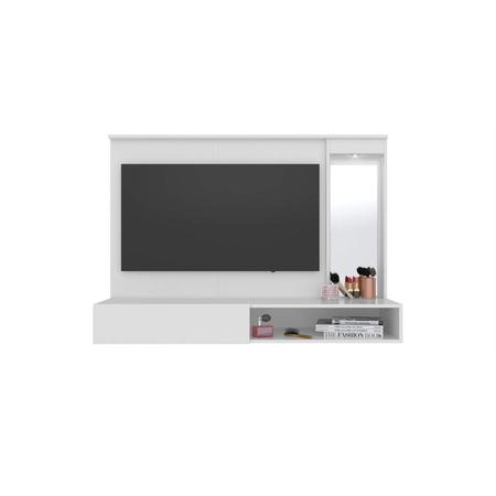Imagem de Conjunto Quarto Solteiro Escrivaninha Carinho e Painel para TVs 43 Polegadas Single Espresso Móveis Cedro/Branco Fosco