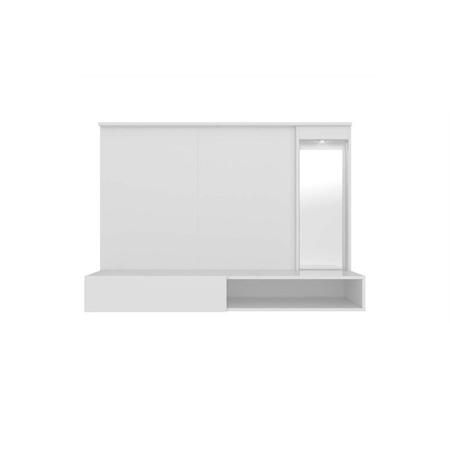 Imagem de Conjunto Quarto Solteiro Escrivaninha Carinho e Painel para TVs 43 Polegadas Single Espresso Móveis Cedro/Branco Fosco
