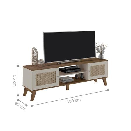 Conjunto Rack e Mesa de Centro Mackay Pinho Off White - CasaH Imagem de Conjunto Rack e Mesa de Centro Mackay Pinho Off White