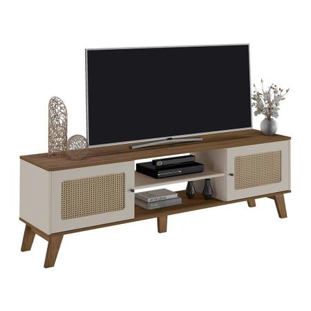 Conjunto Rack e Mesa de Centro Mackay Pinho Off White - CasaH Imagem de Conjunto Rack e Mesa de Centro Mackay Pinho Off White