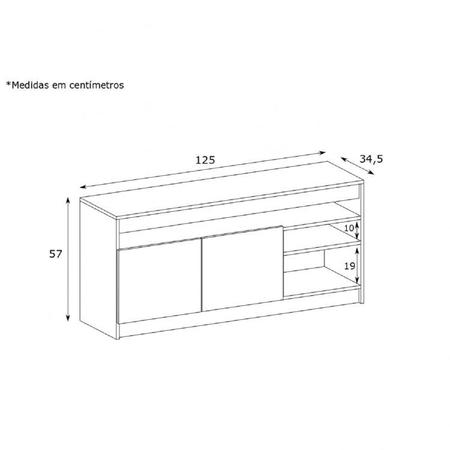 Imagem de Conjunto Rack para TV até 48 Polegadas 2 Portas e Bar com Adega 6 Garrafas 2 Portas CefasEstilare