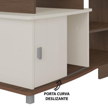 Imagem de Conjunto Rack Royal + Mesa de Centro Cris + Aparador Creta Amêndoa/Off White - Artely