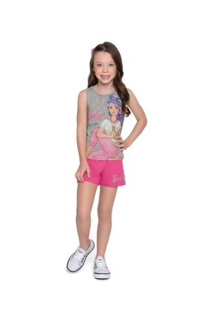 Conjunto Infantil Fakini Barbie Feminino - Mescla