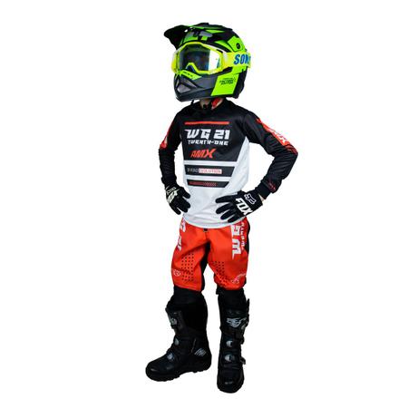 Camisa de motocross e calças criança roupas das crianças grande