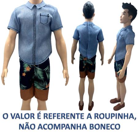 Conjunto Roupinha Casual Moderno - Roupa Acessório Masculino Para Boneco  Ken Fashionista - Blusa Calça Jeans E Tênis Branco - Namorado Da Boneca  Barbie - Original Mattel Brinquedos na Americanas Empresas