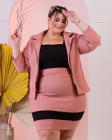 Imagem de Conjunto Saia e Blazer Plus Size Moda Roupa Feminina