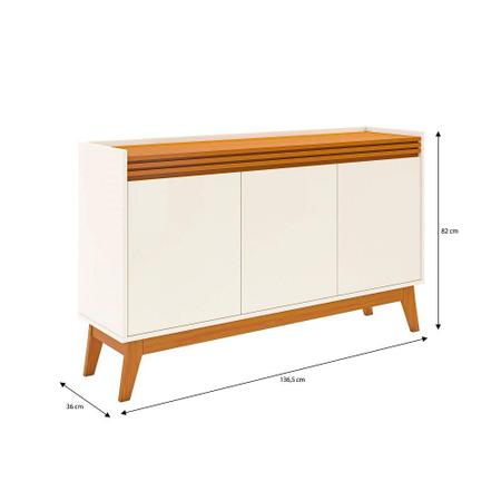 Imagem de Conjunto Sala de Estar Painel Home 136cm e Buffet Ripado