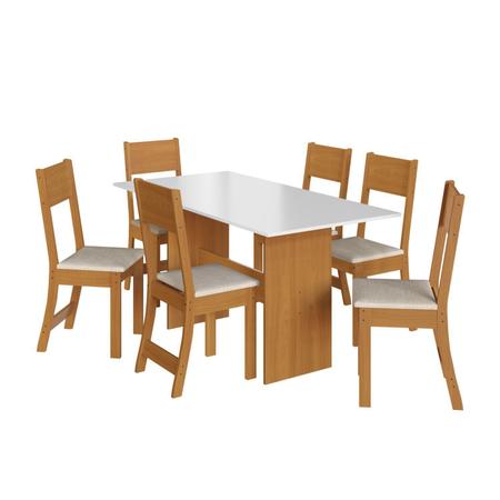 Imagem de Conjunto Sala de Jantar 1 Mesa 6 Cadeiras Viena Indekes