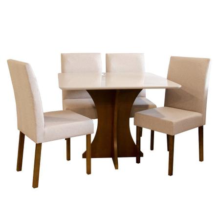 Conjunto Sala de Jantar 4 Cadeiras Lara Tec 301