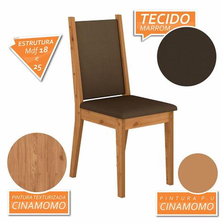 Conjunto Mesa de Jantar Áustria com Vidro e 6 Cadeiras